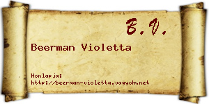 Beerman Violetta névjegykártya